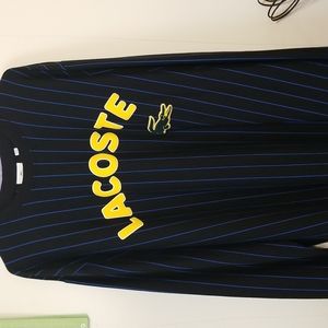 Men's Lacoste LIVE Loose Fit Signature Striped Cotton T-shirt